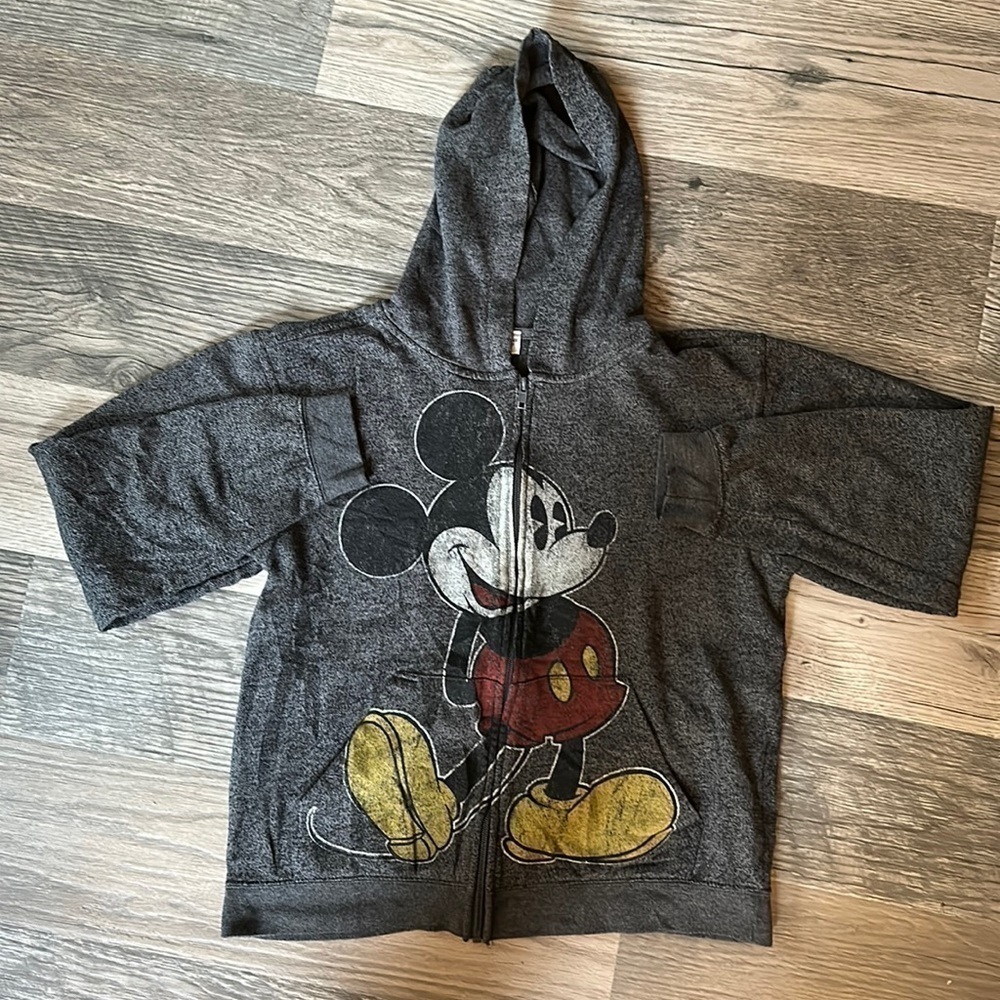 Disney Parks Mickey Mouse gray zip hoodie‎ kids XL